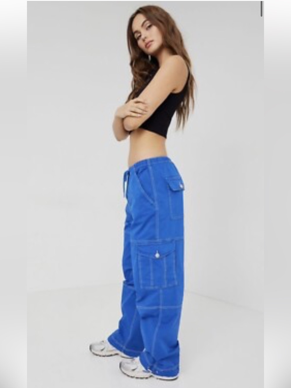 GARAGE | Electric Blue Tanner Tie Up Cargo Pants
